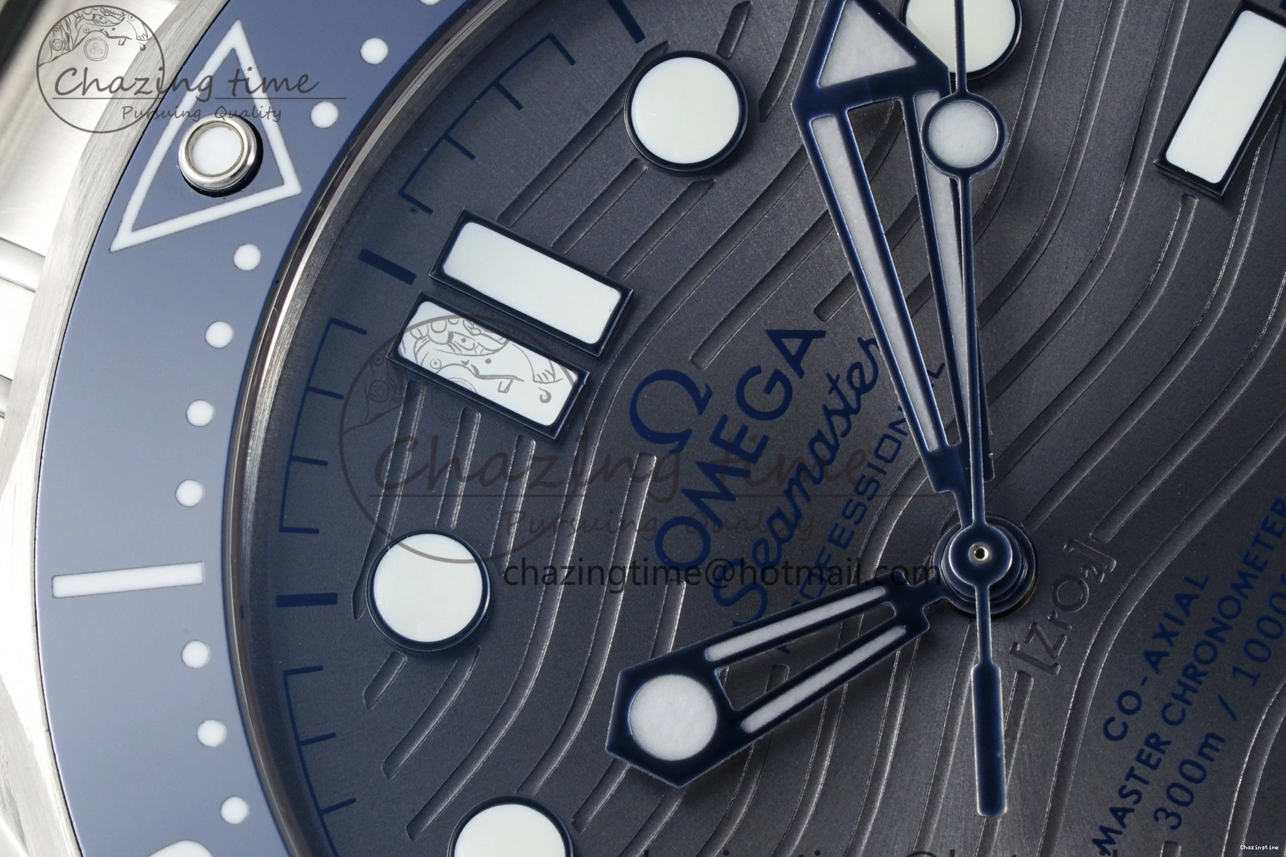 0310 Affordable Seamaster Diver 300M ZF 1:1 Best Edition Blue Ceramic Gray Dial on SS Bracelet A 7734